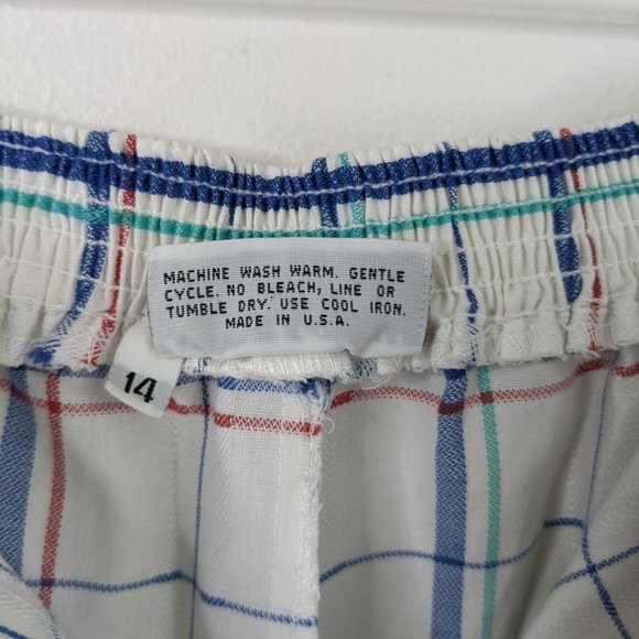 VINTAGE David Smith Womens White Plaid Pleated Shorts Size 14 - Made in USA - Picture 5 of 12